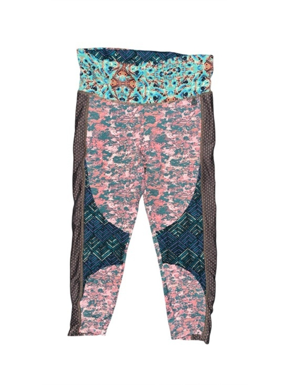 Maaji Women’s Colorblock Printed Leggings - Aqua, Pink, Navy, Gray for Yoga Gym